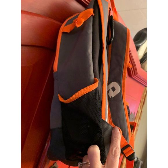 DeMarini Backpack Baseball Softball Sport Bag Grey Gray Orange Guy Girl EUC - Picture 3 of 5